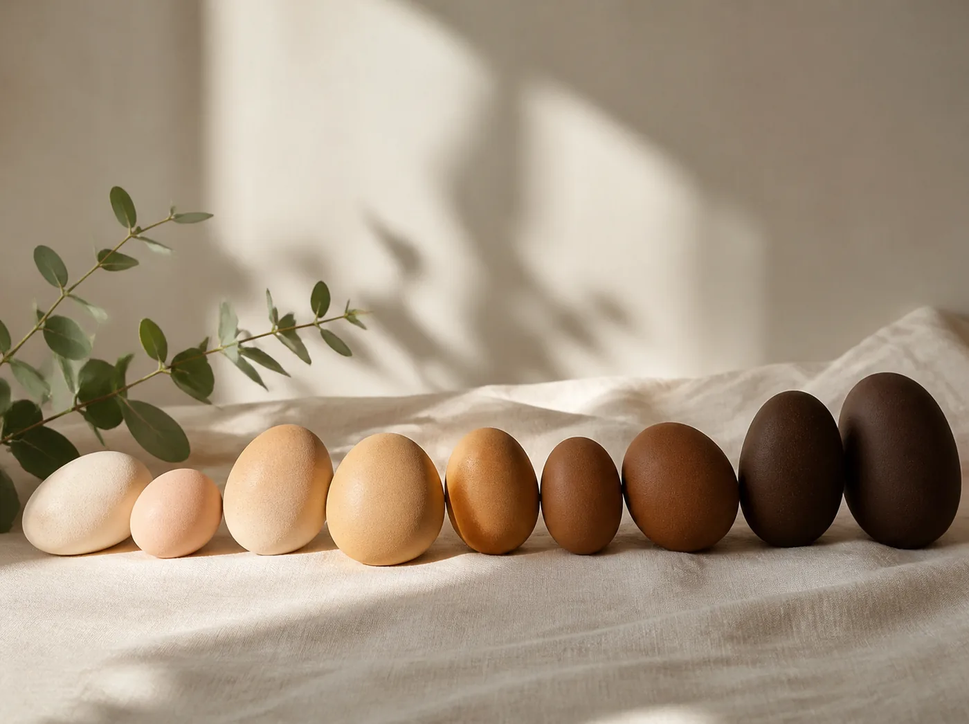 A row of smooth stones graduating from ivory through honey and bronze to deep brown, representing the range of skin tones
